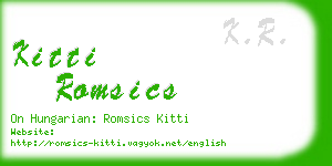 kitti romsics business card
